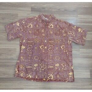 Vintage Ke Nui USC Trojans Shirt Mens L Red Hawaiian Aloha Reverse Print 90s